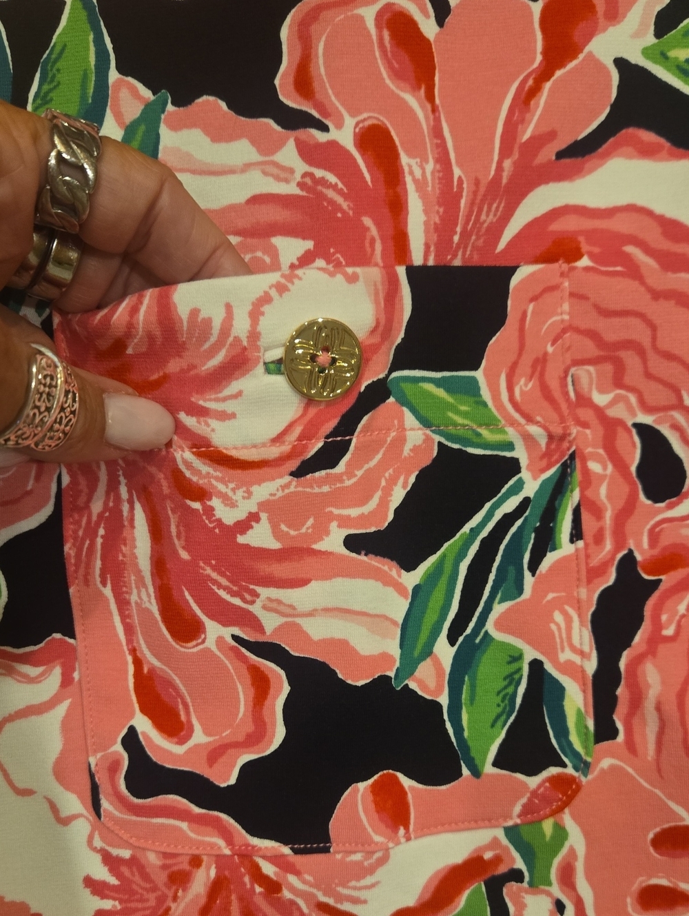 Lilly Pulitzer Pink Flamingo/Floral Print Midi Dress - Picture 5 of 10